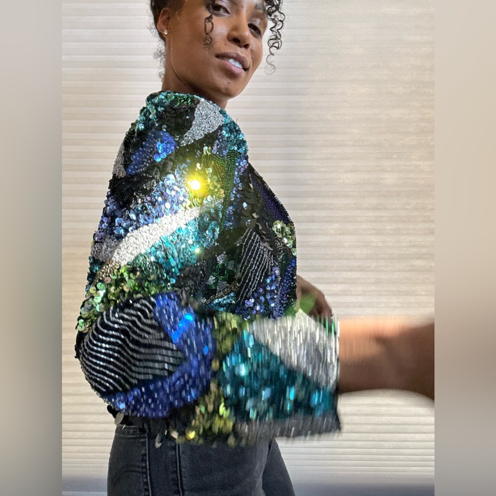 Scala Vintage Sequin Statement Jacket - Picture 10 of 16